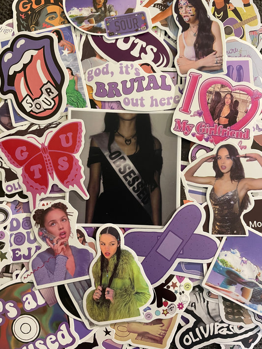 Olivia Rodrigo Inspired Stickers - Random Selection - Set of 10, 15, or 20