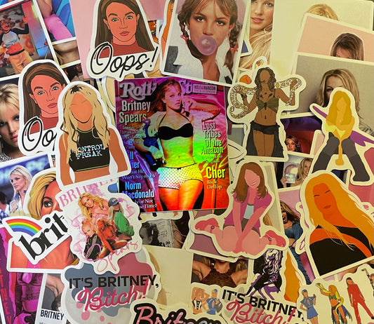 Britney Spears Inspired Stickers - Random Selection - Set of 10, 15 or 20